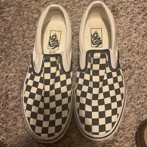 classic slip on black and white checkered vans